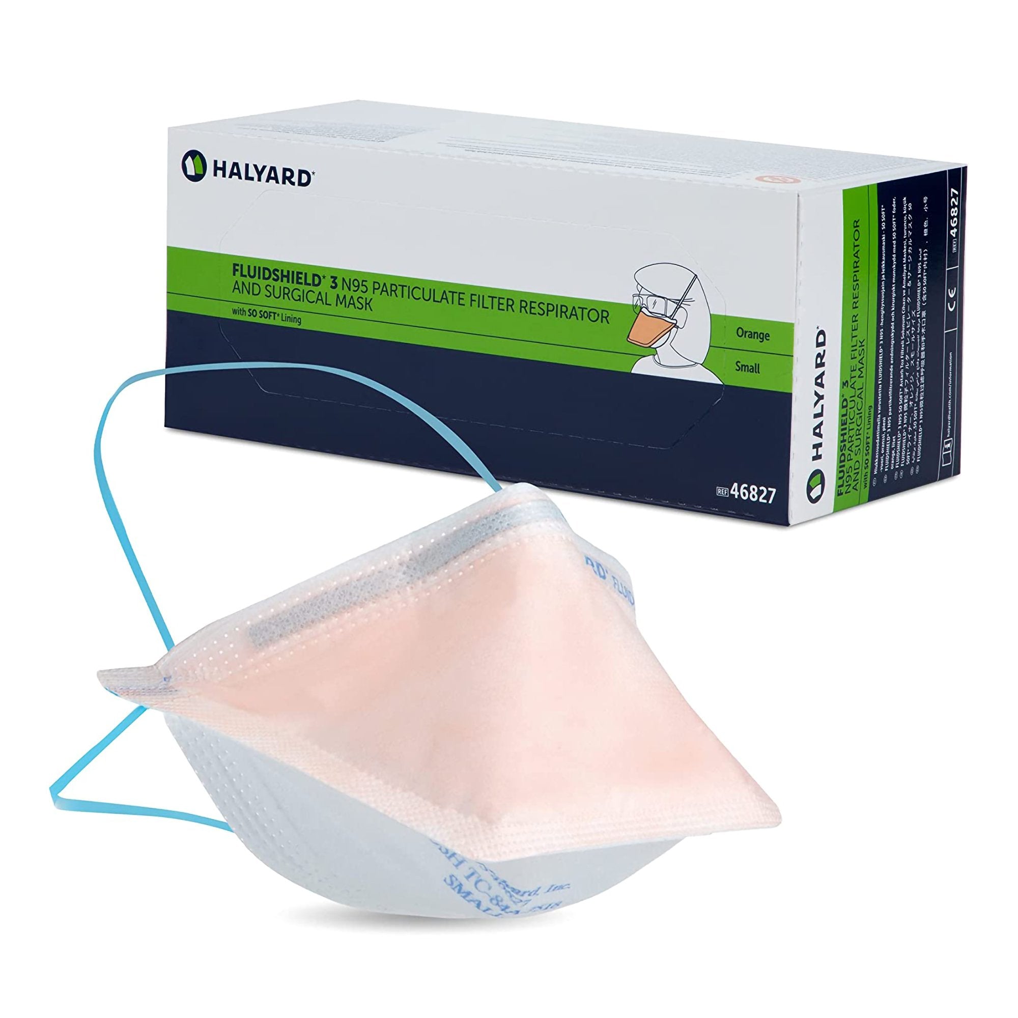Halyard FluidShield N95 Particulate Filter Respirator and Surgical Mask - Box of 35 Halyard FluidShield N95 Particulate Filter Respirator and Surgical Mask - Box of 35